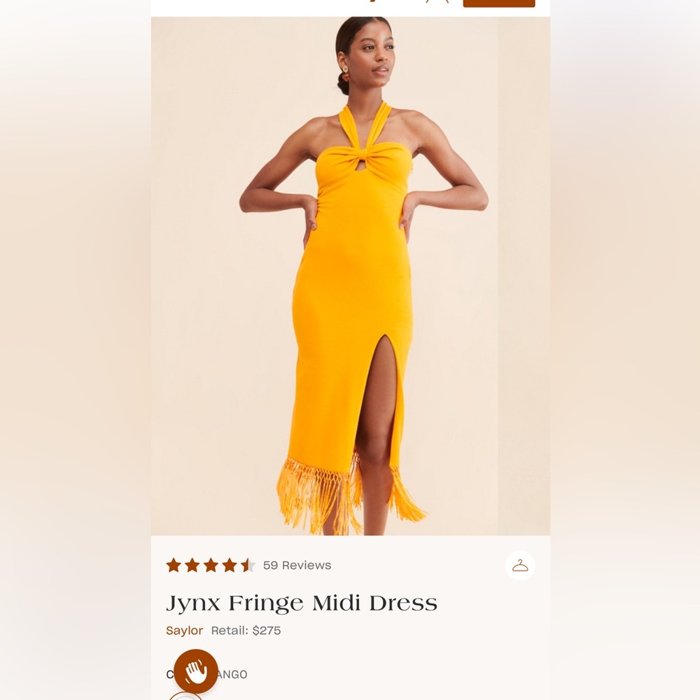 Saylor Jynx Fringe Midi Dress